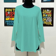 GET FASHION - Kaos oversize lengan 7/8 / Kaos wanita jumbo / Kaos oversize slit BLUS KAOS POLOS