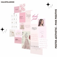 PINK POSITIVE Aesthetic Poster 18 Pcs Aesthetic Wall Decoration Pink Decoration Bedroom - Halo 18