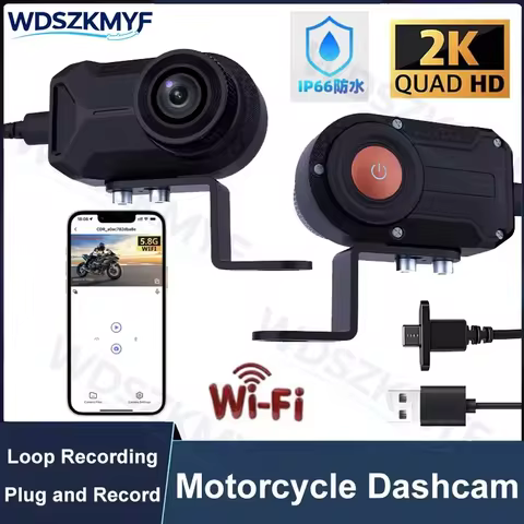 2026 2K QHD Motorcycle Driving WIFI IP66 Waterproof Dash Cam DVR Front Camera Bicycle Motorcycl Came