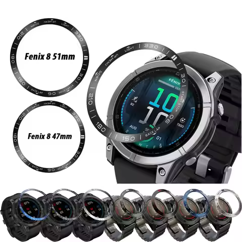 Stainless Steel Bezel For Garmin Fenix 8 47mm 7S 7 7X Tactix 8 51mm 5 5X Bezel Ring Styling Frame Pr