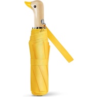 Cute Duck Umbrella Automatic - Compact Pretty Pocket Size Strong Duck Collapsible Umbrella Yellow Wo