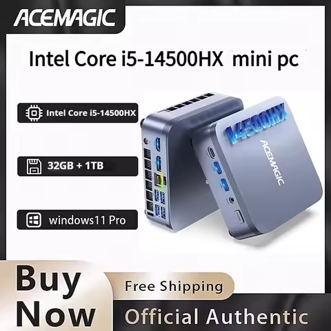 ACEMAGIC Mini PC Intel Core i5-14500HX 14C/20T up to 4.9GHz Windows 11 Pro 32GB DDR4 1TB NVMe SSD Tr