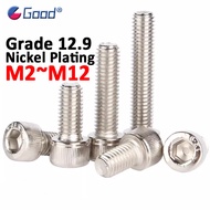 Nickel Plating Hexagon Hex Socket Cap Allen Head Bolt Screw Grade 12.9 M2 M2.5 M3 M4 M5 M6 M8 M10 M1