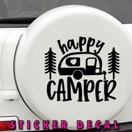 Happy Camper Custom Car Sticker Camper Van  4x4 Motorhome Camping Healing Decal