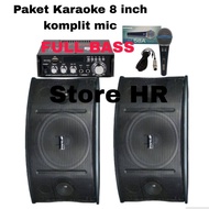 HOME KARAOKE SOUND PACKAGE CAFE/RESTO SPEAKER 8 INCH AMP BLUETOOTH MIC WARRANTY