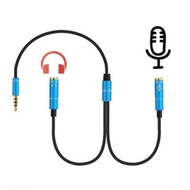 Audio Splitter Cable 3.5MM Earphone+MIC Jack 1 Male to 2 Female