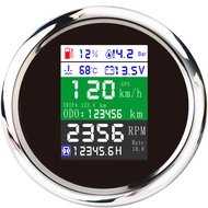เครื่องวัดความเร็ว G-P-S แบบดิจิตอล6 IN 1เครื่องวัดความเร็วรอบเครื่องเกจวัดระดับน้ำมันเชื้อเพลิงอุณห