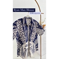 Ryan man Blouse Batik / Batik Kemeja Pria Lengan Pendek