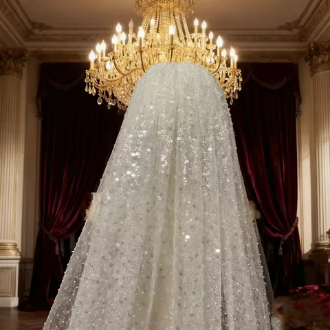 3M 2m 1m Length Pearls Wedding Veil Sequined 1T Bridal Veil Bling Bling Bride Veil Bridal Party Veil