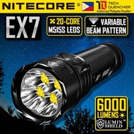 Nitecore EX7 Flashlight - 6000 Lumens - Lumin Shield- Variable Beam - Removable Battery -Strobe-IP68