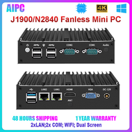 Industrial Intel Celeron J1900/N2840 Dual LAN 2*COM 1*VGA 6*USB Gigabi HD Embedded IoT Win10 Mini PC
