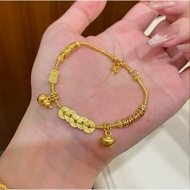【Already consecrated】Vietnamese Sand Gold Bracelet, Five Emperors Coin Bracelet, Ancient Craft Sand 