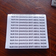 stiker nama buku sekolah