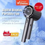 Rechargeable 6000mAh Bladeless Portable Fan 100 Gear High Speed Turbo Mini Fan Quiet Strong
