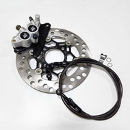 ปั๊มล่าง ZERN81 2พอท สีดำ + จานจูปีเตอร์ ดำหมุดเทา + สายเบรคZERN81 สีดำ หัว90 เวฟ110i / เวฟ125ปลาวาฬ