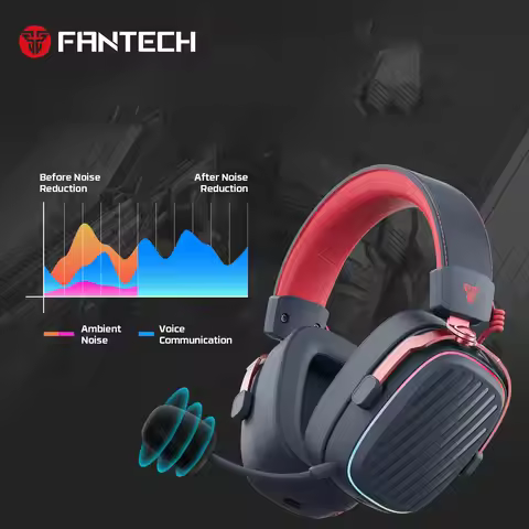 FANTECH Harmony Pro WHG02P Wireless Headphones ENC Microphone Active Noise-Cancelling RGB 7.1 Wired 