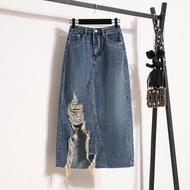 BIGSIZE NỮ MẬP FASHION CHÂN VÁY JEAN RÁCH CV0007