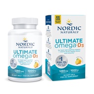 Ultimate Omega-D3, Lemon Flavor - 60 Soft Gels - 1280 mg Omega-3 + 1000 IU Vitamin D3 - Omega-3 Fish