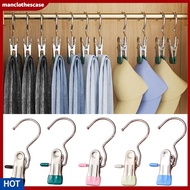 manclothescase Clip Hook for Traveling Traveling Clothes Hanger 5pcs Stainless Steel Clothes Drying Clip with Hook Space-saving Multifunctional Metal Clip Hook
