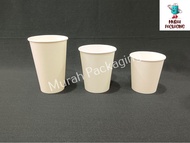 7oz / 8oz / 12oz (50pcs±) White / Brown /Paper Cup/Party Cup/Cawan Kertas / Disposable Paper Cup