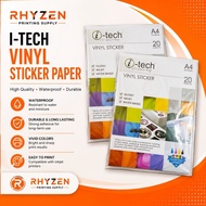 I-Tech Vinyl Waterproof Sticker A4 Size Matte/Glossy