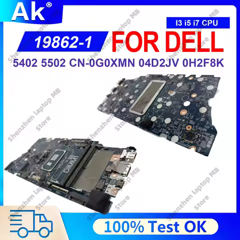 19862-1 Laptop Motherboard For Dell Vostro 5402 5502 19862-1 Mainboard with i3 i5 i7 CPU CN-0G0XMN 0