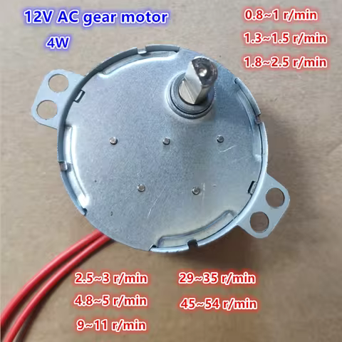 TYC-50 12V 1rpm 2.5rpm 5rpm 10rpm 30rpm 50rpm 4W AC gear motor permanent magnetic synchronous motor