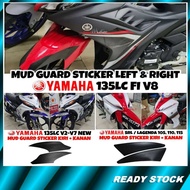 cm+Motor YAMAHA 135LC V8 Fi V2-V7 V1 Avantiz Y15ZR SRL Lagenda Sticker Motor Plat Depan Magat/Front 