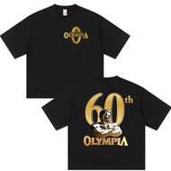 60 Olympia Gym Fitness Pump Cover Printed T-shirt Men's High Quality Fitness Large Size T-shirt