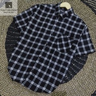 KEMEJA Men's Plaid Short Sleeve Flannel Shirt Short Sleeve Flannel Shirt