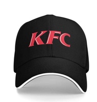 sports cap- KFC Personalized Sports Cap - Red-Black Font Black Baseball Cap-Supports Digital Printin
