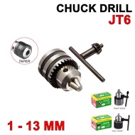Chuck Drill 1 - 13 JT6 Kepala Bor 13mm Arbor Sleeve JT 6 Penjepit Kunci 13 mm