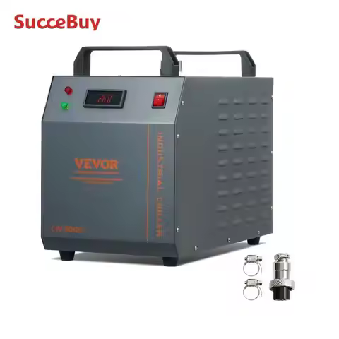 VEVOR Industrial Water Chiller CW-3000 80W / CW-3000(Pro) 150W Air-Cooled 12L Water Tank Capacity fo