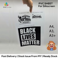 SILKSCREEN FILEM A3 / A4 Size Inkjet Transparent PVC Sheet for Silkscreen | PVC Film A3 A4 Size (5D)