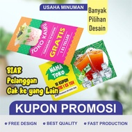 Iced Tea Drink Business Coupon, Teller Ice Coupon, Juice Coupon, Cendol Ice Coupon - Indis Printing