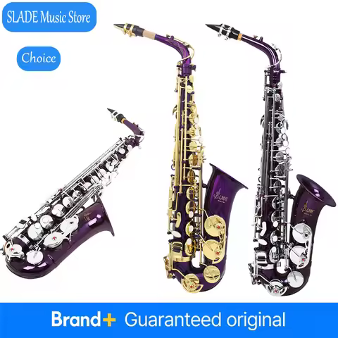 SLADE Eb Alto Saxophone E Flat Beginner Saxophone Complete Set with Case Mouthpiece Strap Reed Three