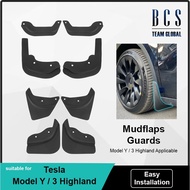 [READY STOCK] BCS Mud Flaps Tesla Model Y 2024 2023 Guards Mudguards Front Rear Fender Protector Whe