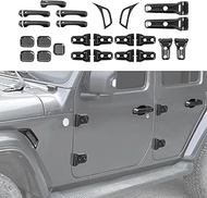 CheroCar 41PCS Full Set Exterior Trim Kit Fit for 2018-2026 Jeep Wrangler JL 4Door Carbon Fiber Door