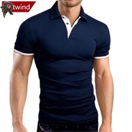 RL S-3XL Summer Men Polo Shirt Cosual Contrast Color T-shirt Polyester Color Block Fashion Simple Me