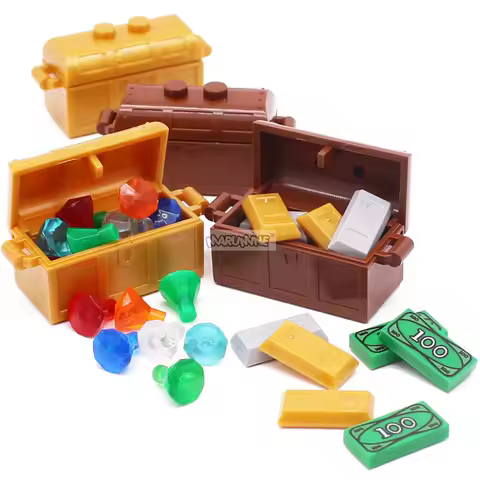 Marumine Tile 1x2 US Dollar Money Cash Treasure Box Compatible 3069bpx7 MOC Brick Pirate Mini Person