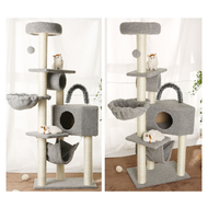 Cat Bed/Cat Tree/Wooden Climbing Condo/Play House Scratcher Tower in Wooden+Fabric/Rumah Kucing/Mainan Kucing/猫梯/猫架