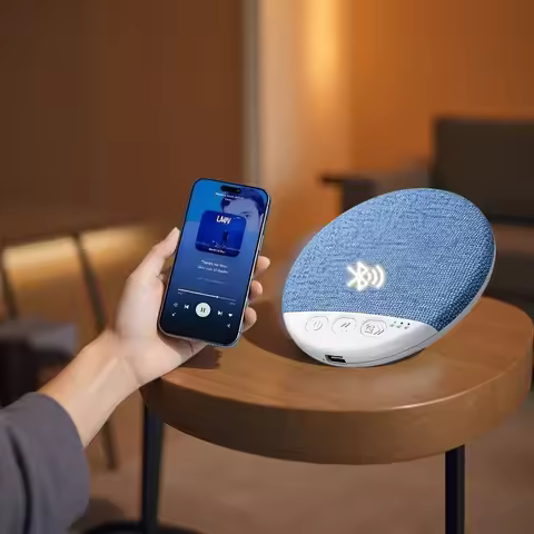 Sleep Aid Pillow Speaker Bluetooth 5.4 Wireless Mini White Noise Speaker Adjustable Timers,Long-Last