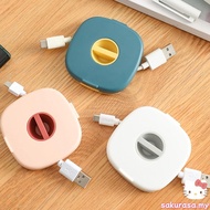 SAK Small Retractable Cable Reel Data Cable Charging Wire Organiser Container Box