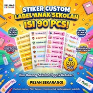 [Contents 90 PCS] Custom Children's Name Label Stickers Size 3 x 0.8 cm - Waterproof Children's Stat