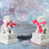 笑的很可愛石獅子一對