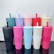 Cup American Style Double-Layer Plastic Straw Cup with Lid 24OZ Large Hole Pearl Milk Tea Cup yyyy6.