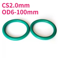 CS2.0mm OD6-100mm Green O-ring gasket sealing ring fluorine rubber, high temperature resistance, oil