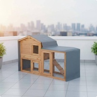 Peaked Roof Hutch Cover Oxford Cloth Triangular Hutch Cover Pet Enclosure Protection Machine Washabl