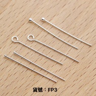 FP3 S925 Sterling Silver T Pin Flat Round DIY Material Xuelin Jewelry
