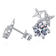 2023 New In D Color 1CT Star Moissanite Stud Earrings For Women Party Fine Jewelry S925 Sterling Sil